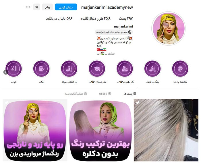 بهترین آموزشگاه رنگ و مش در غرب تهران